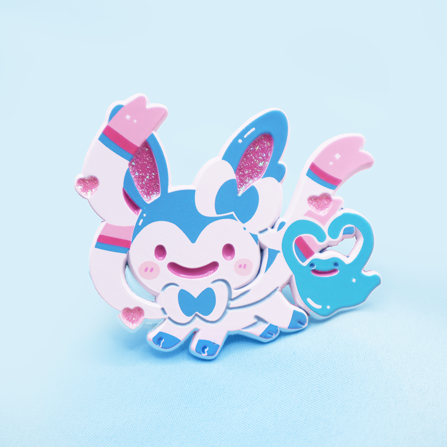 [SHINY SYLVEON] [HEART] X DITTO [TRANSFORM!] ENAMELPIN  [PATREON EXCLUSIVE] [PREORDER]