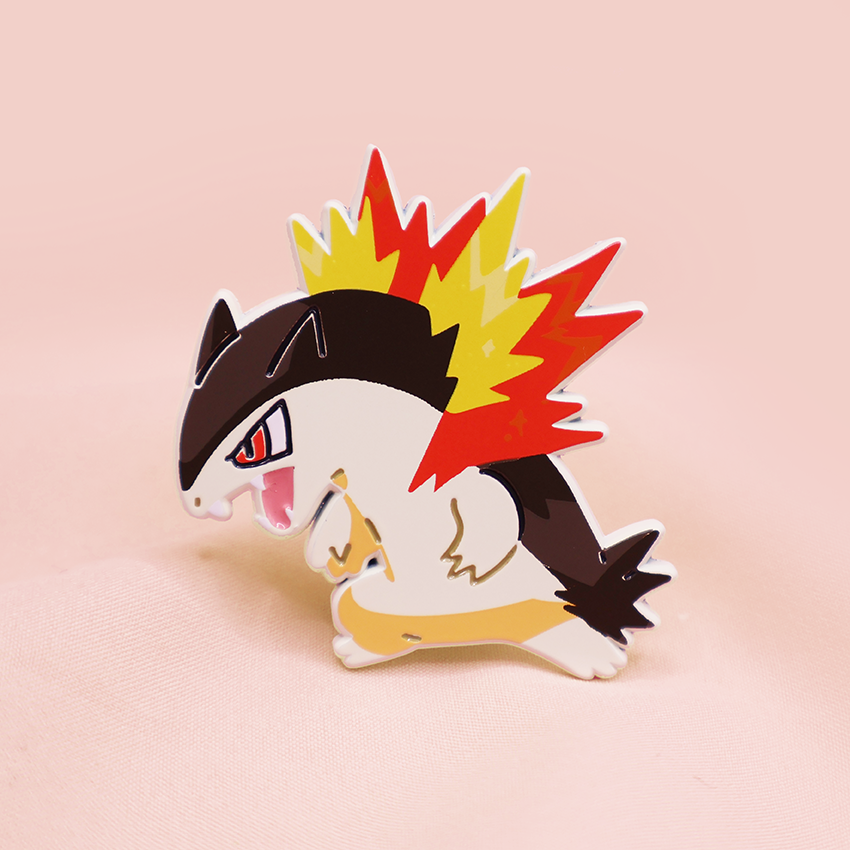 [3 PC SET] [~SHINY ] CYNDAQUIL LINE SET [POKEMALLOW]  SOFT DYED ENAMEL PIN