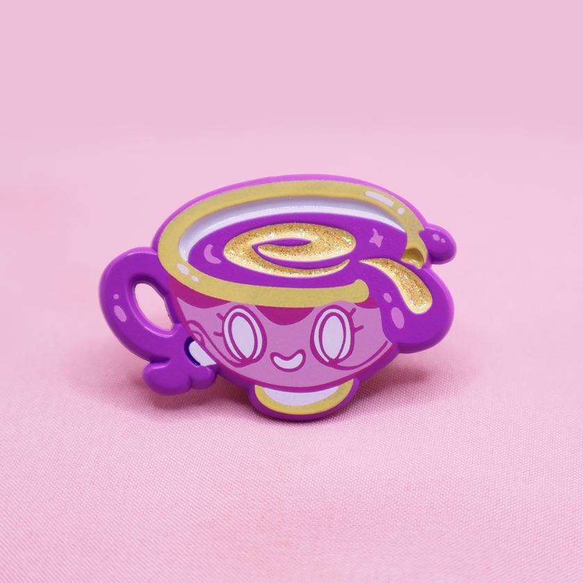 [~SHINY PINK] SINISTEA [SPILL] [SPOOKYMALLOW]  [POKEMALLOW]  SOFT DYED ENAMEL PIN
