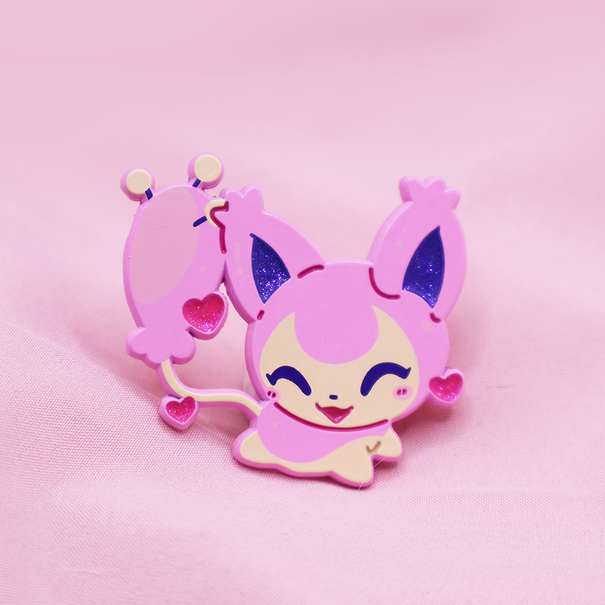 SKITTY [ SWEET HEART]  [POKEKITTY] [PATREON EXLUSIVE] [POKEMALLOW]  SOFT DYED ENAMELPIN