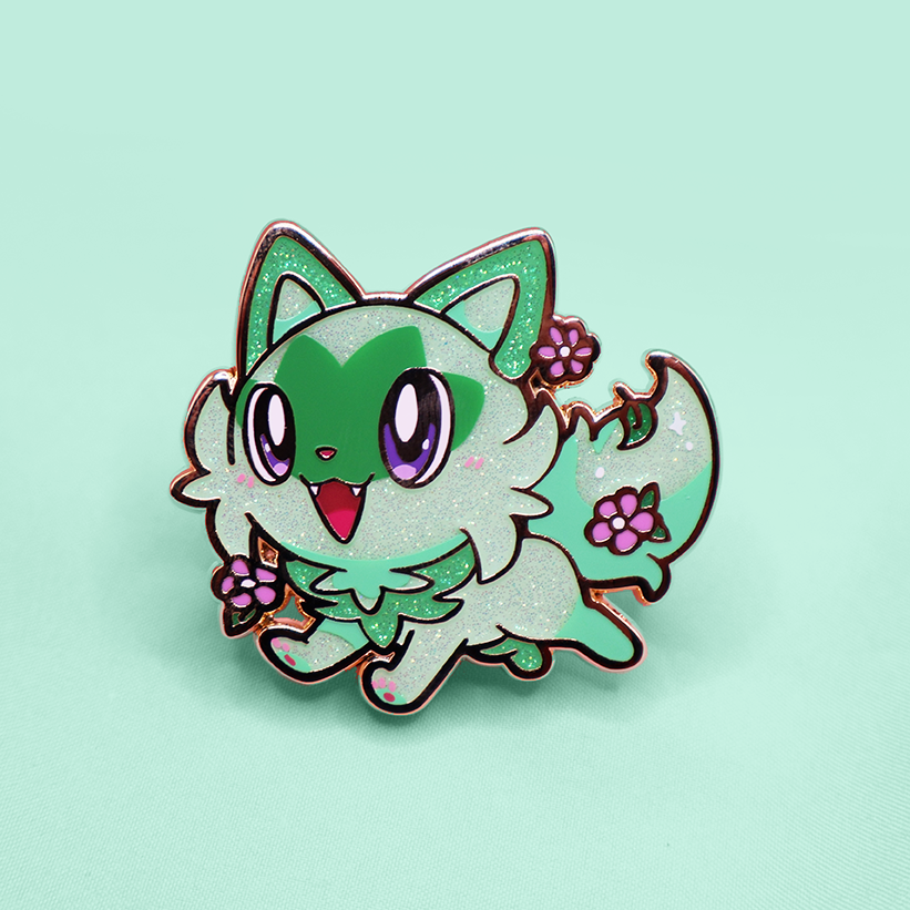 [~SHINY] SPRIGATITO ENAMELPIN  [PATREON EXCLUSIVE]