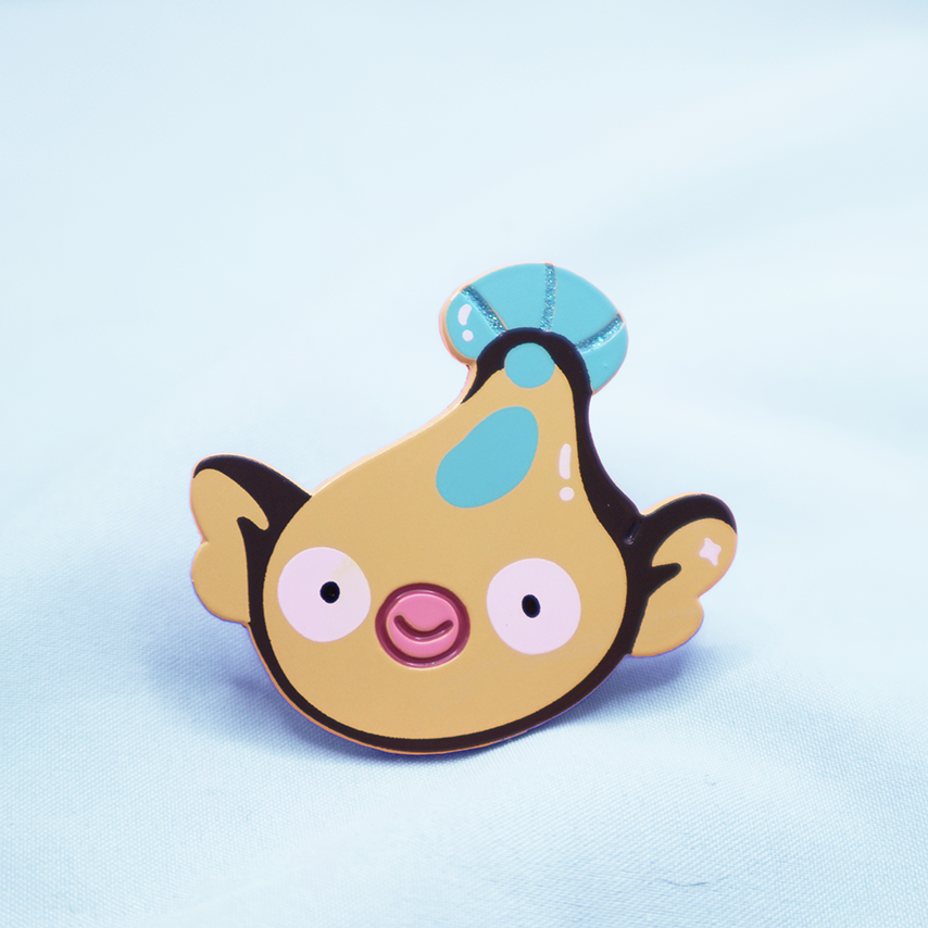 [~SHINY] STUNFISK [POKEMALLOW]  SOFT DYED ENAMEL PIN