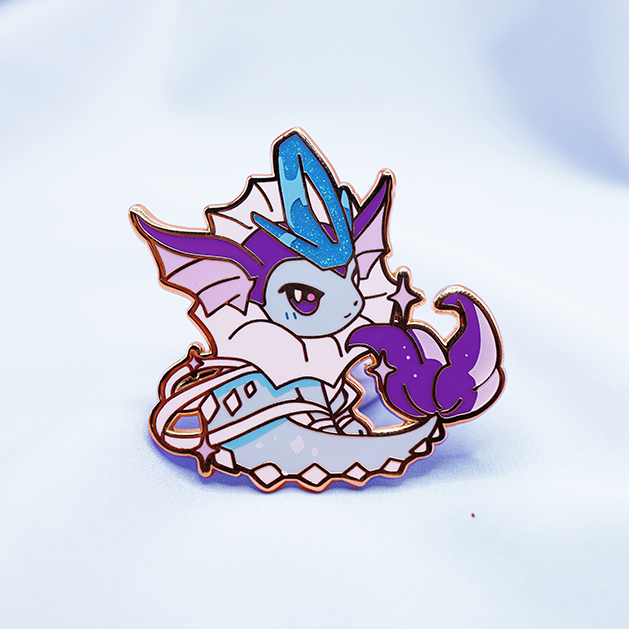 [PREORDER SHIPPING JULY]  [MYSTIC] [SUICUNE X VAPOREON] [EEVEE FUSION]  ENAMEL PIN