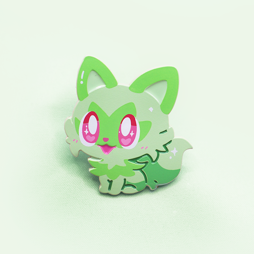 SPRIGATITO [SWEET] [POKEKITTY] [PATREON PERK] [POKEMALLOW]  SOFT DYED ENAMELPIN