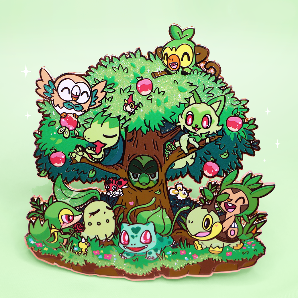 4" JUMBO GRASS HABITAT [POKE TREE] FANTASY ENAMELPIN  [UV] [PATREON EARLY ACCESS]