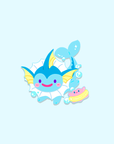 VAPOREON+ DITTO TRANSFORM! [EEVEE X DITTO COLLECTION] [POKEMALLOW]  SOFT DYED ENAMEL PIN