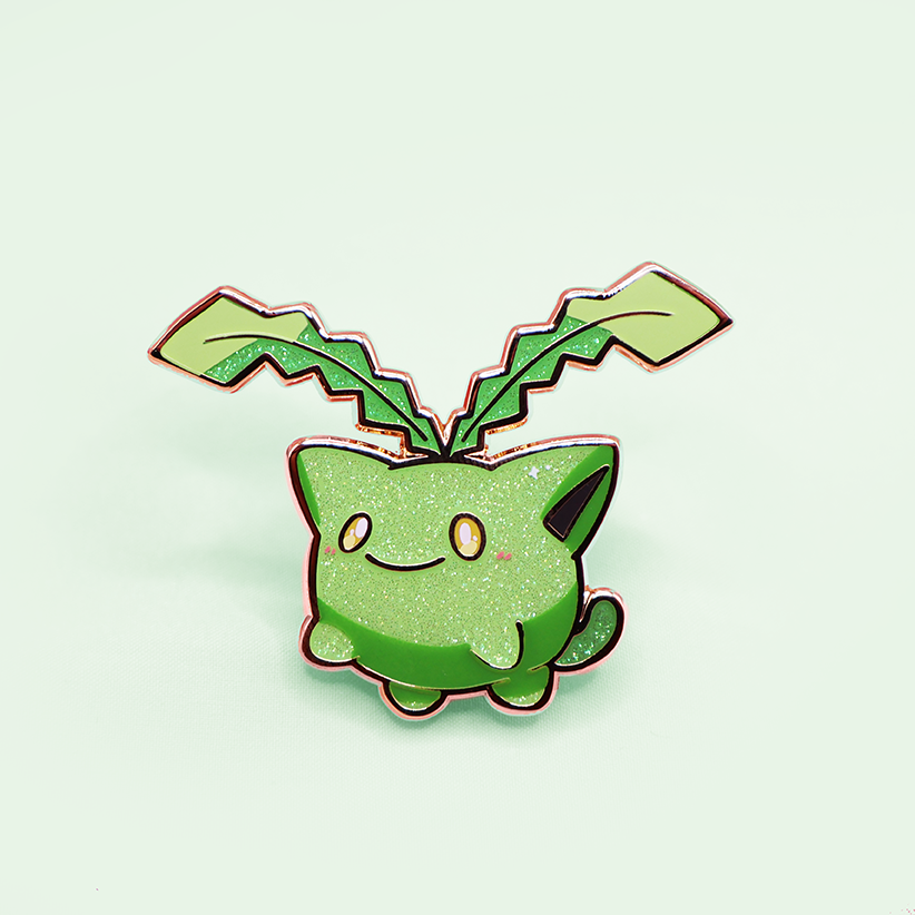 [~SHINY GREEN] HOPPIP ENAMELPIN  [PATREON EXCLUSIVE]