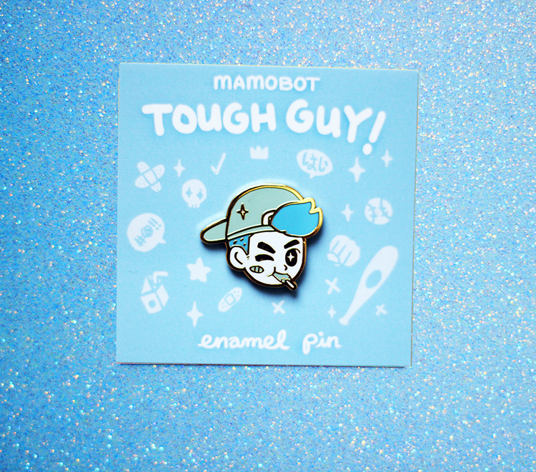 Tough Guy Blue Enamel Pin