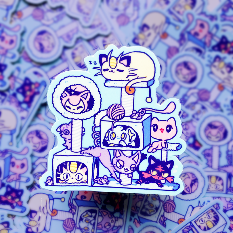 POKE-CAT TREE VINYL STICKER