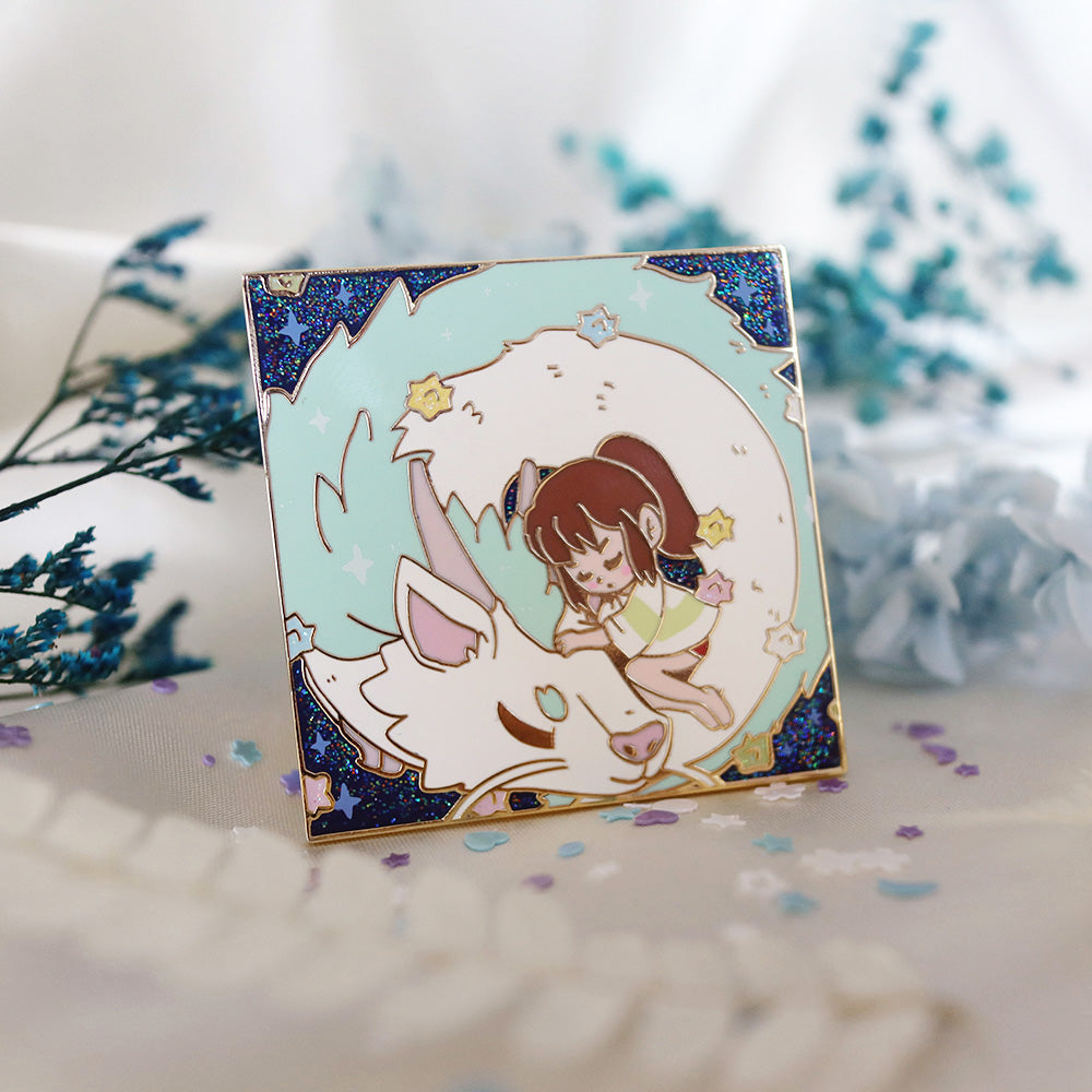 RIVER SPIRIT SCENE SQUARE ENAMEL PIN