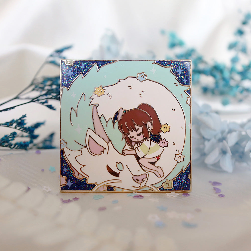 RIVER SPIRIT SCENE SQUARE ENAMEL PIN