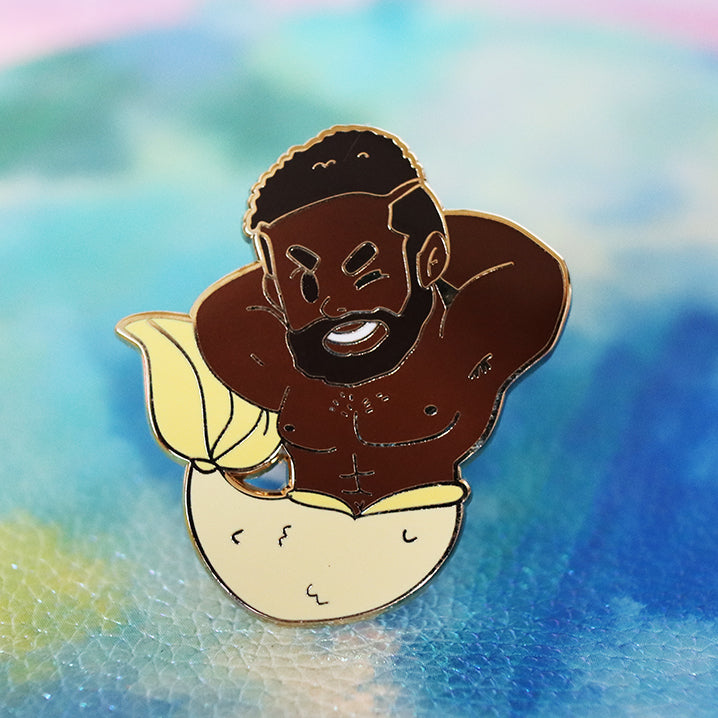 YELLOW MERMAN ENAMEL PIN