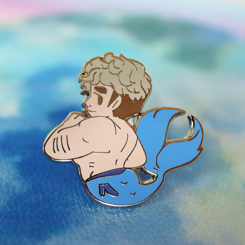 BLUE JOCK MERMAN ENAMEL PIN