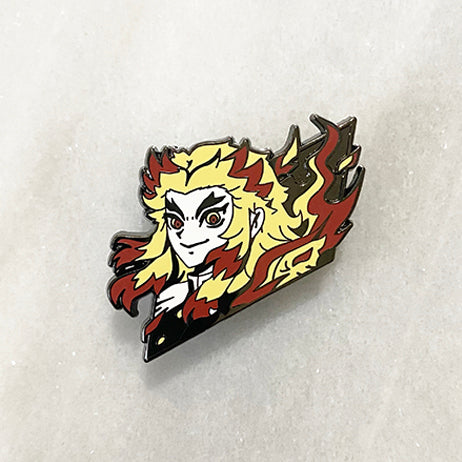 KNY FLAME PILLAR ENAMEL PIN [ BLACK NICKEL]