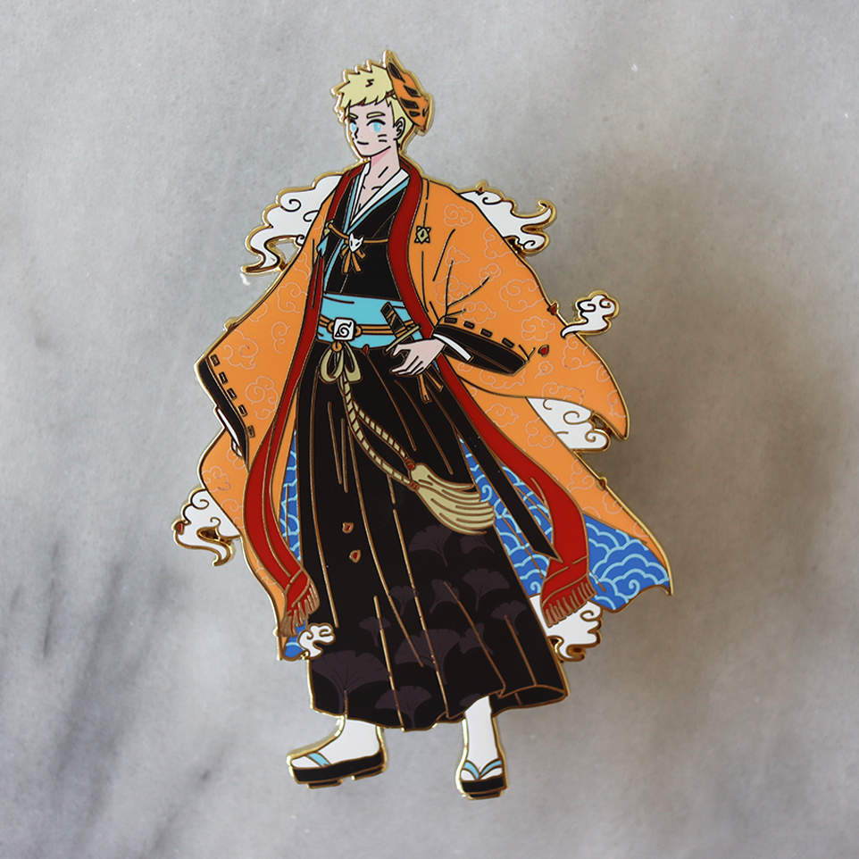 4.15&quot; FANTASY FOX SPIRIT [ORANGE] ENAMEL PIN [B GRADE][ SOLD AS IS]