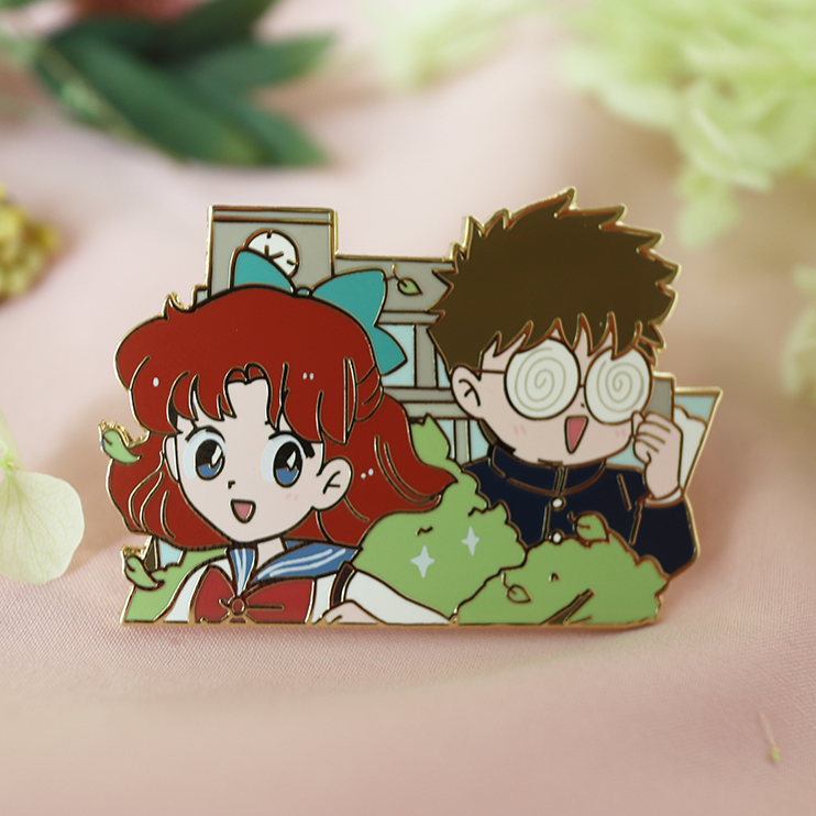 MOLLY &amp; MELVIN MOONIE BADGE ENAMEL PIN