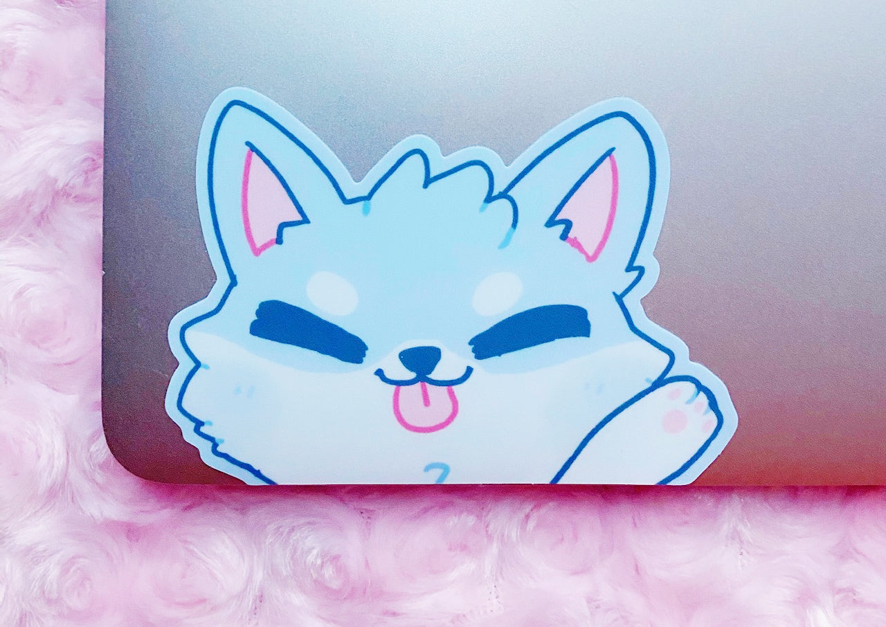 WOLF BRO PEEKING VINYL STICKER [LARGE]
