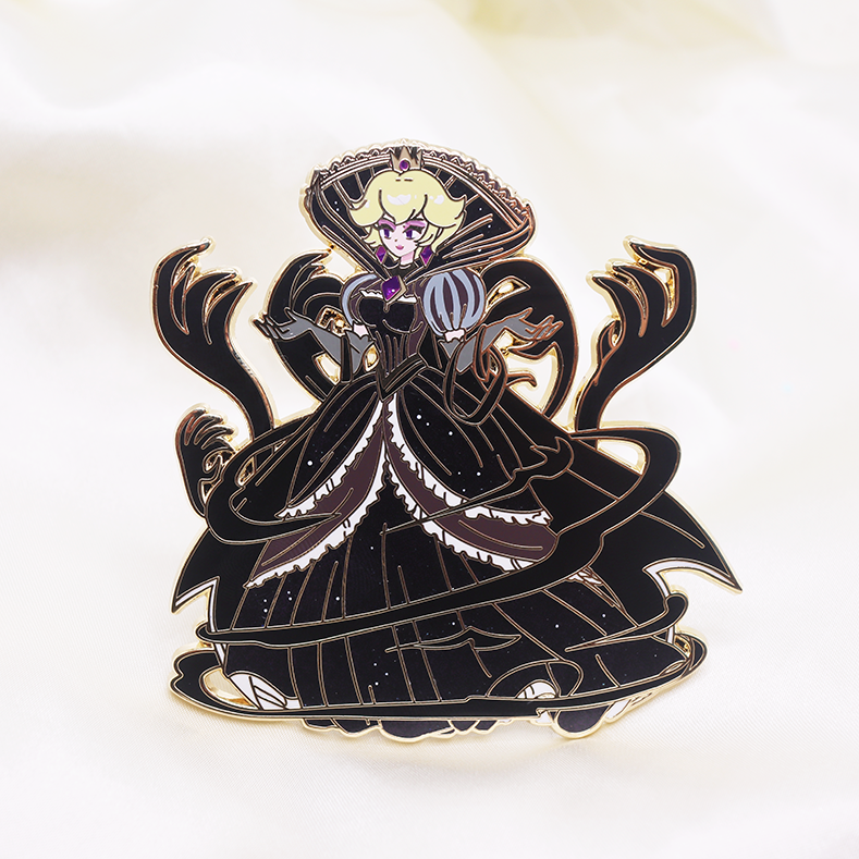 SHADOW QUEEN PEACH [BLACK DRESS] ENAMEL PIN