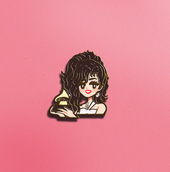 POP GIRL SELENA Q ENAMEL PIN