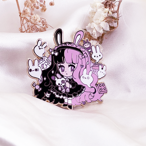 PINK BUNNY DOLL ENAMEL PIN [PATREON EXCLUSIVE]