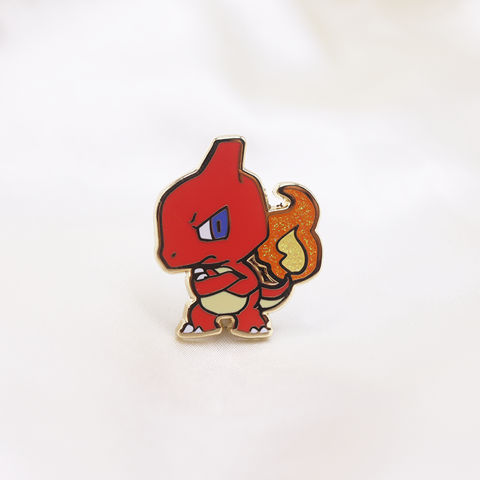 005 CHARMELEON ENAMEL PIN [MINI MONSTERS] [POKEDEX PROJECT]