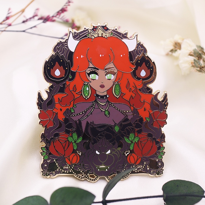 BOWSETTE RED PORTRAIT ENAMEL PIN
