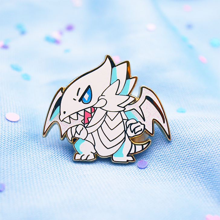 YGO BLUE EYES WHITE DRAGON ENAMEL PIN