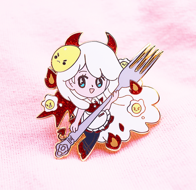 Deviled Olette Enamel Pin