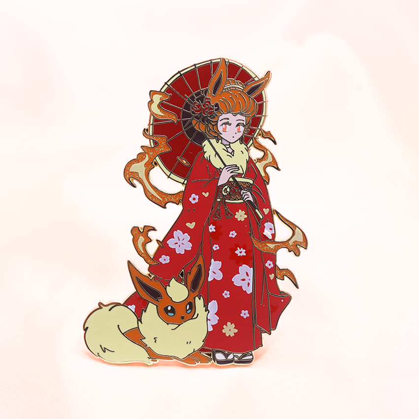 KIMONO SISTER FLAREON ENAMEL PIN