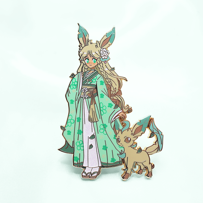 KIMONO SISTER LEAFEON ENAMEL PIN