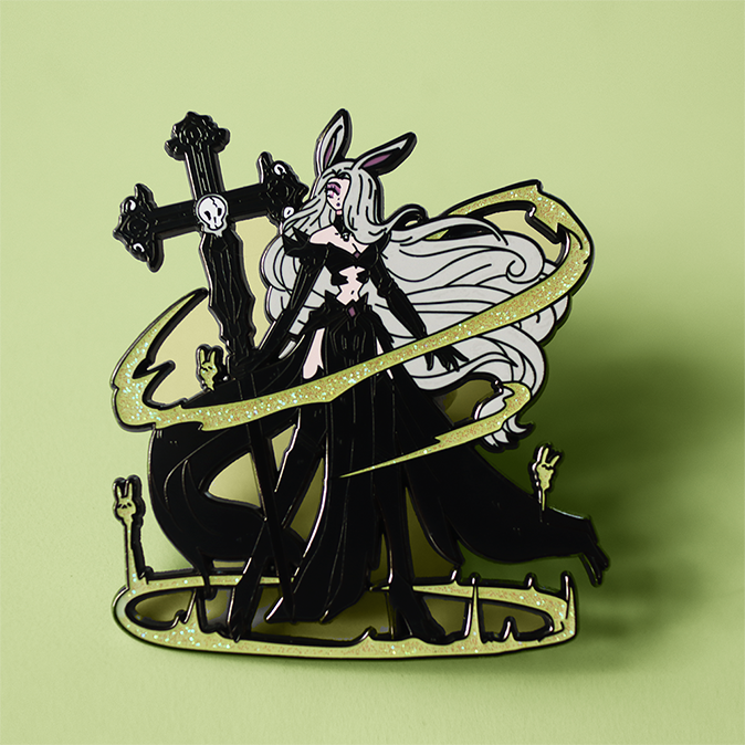 NECROMANCER BUNNY NELLE ENAMEL PIN