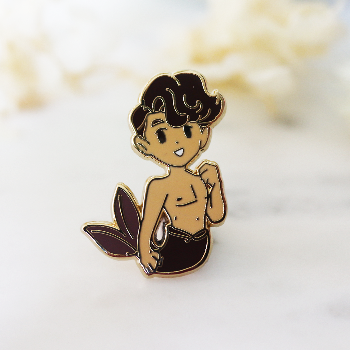 BROWN TAIL MERBOY ENAMEL PIN