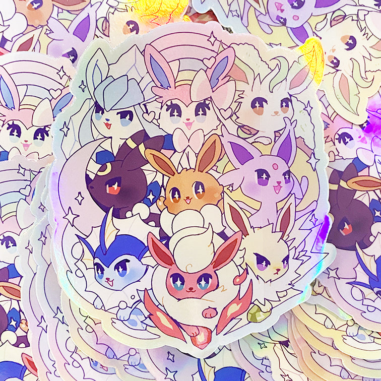 5&quot; JUMBO HOLOGRAPHIC EEVEELUTION VINYL STICKER