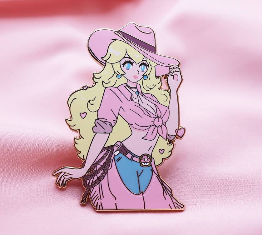 COWGIRL PEACH ENAMEL PIN